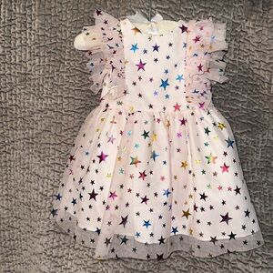 Starry Ruffle Sleeve Dress